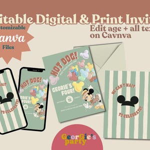 Vintage Mickey Birthday Bundle - Digital Download image 2