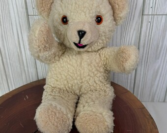 Vintage 1985 Snuggle Bear Plysch Russ Berrie Lever Brothers Cream Sherpa 10 tum