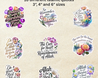 Quranic Verse Stickers: Islamic quotes Sticker | Journal, Planner Scrapbooking (Digital Download)