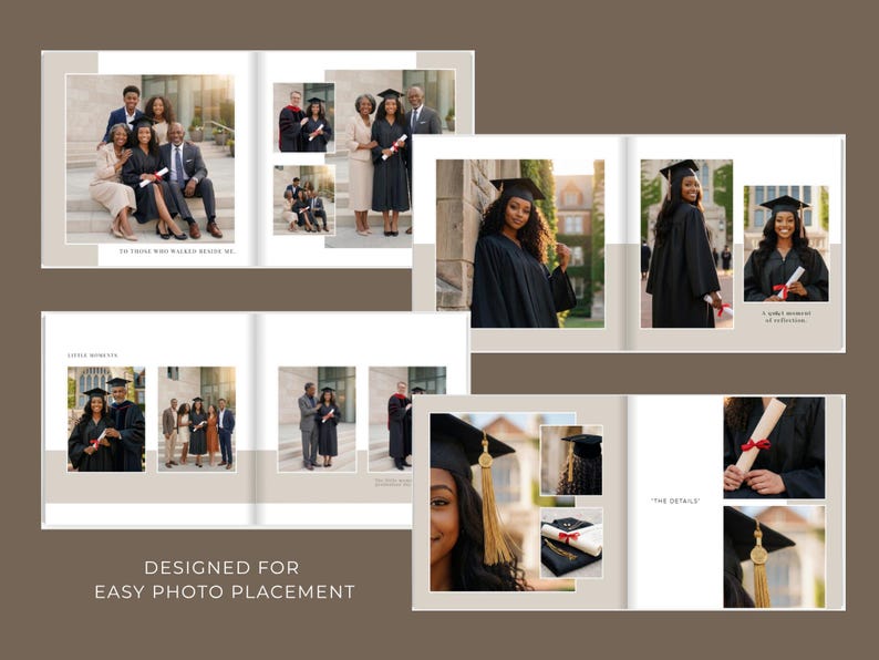 Graduation Photo Book Template, Minimalist Senior Album (10x10, 12x12 ...