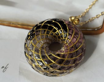 Orgonite 18K gold plated torus Rodin coil pendant necklace spiritual jewelry Gift for mother