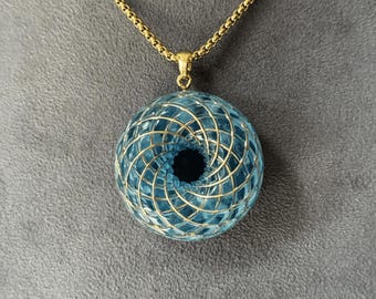 Akvamarinkristall Orgonit Torushänge Blått Halsband Andliga Smycken Meditation Energi Gåva