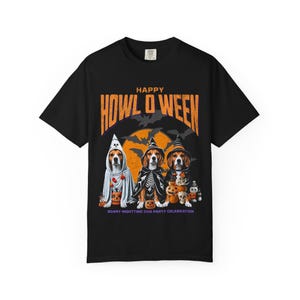 Camiseta de Halloween Howl-o-Ween com Cães Beagle – Roupa Assustadora para Amantes de Cães