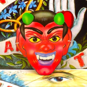 Vintage Devil Mask Made in Hong Kong
