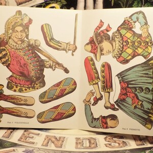 Pierrette and Pulcinelle Jumping Jack Puppets