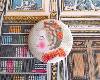 3 inch Rococo Cameo Badge
