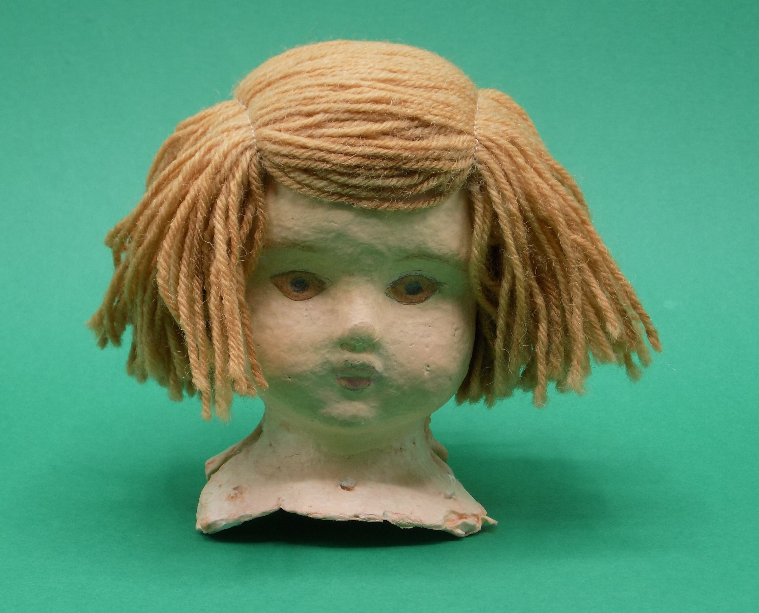 Vintage Paper Mache Doll Head Etsy