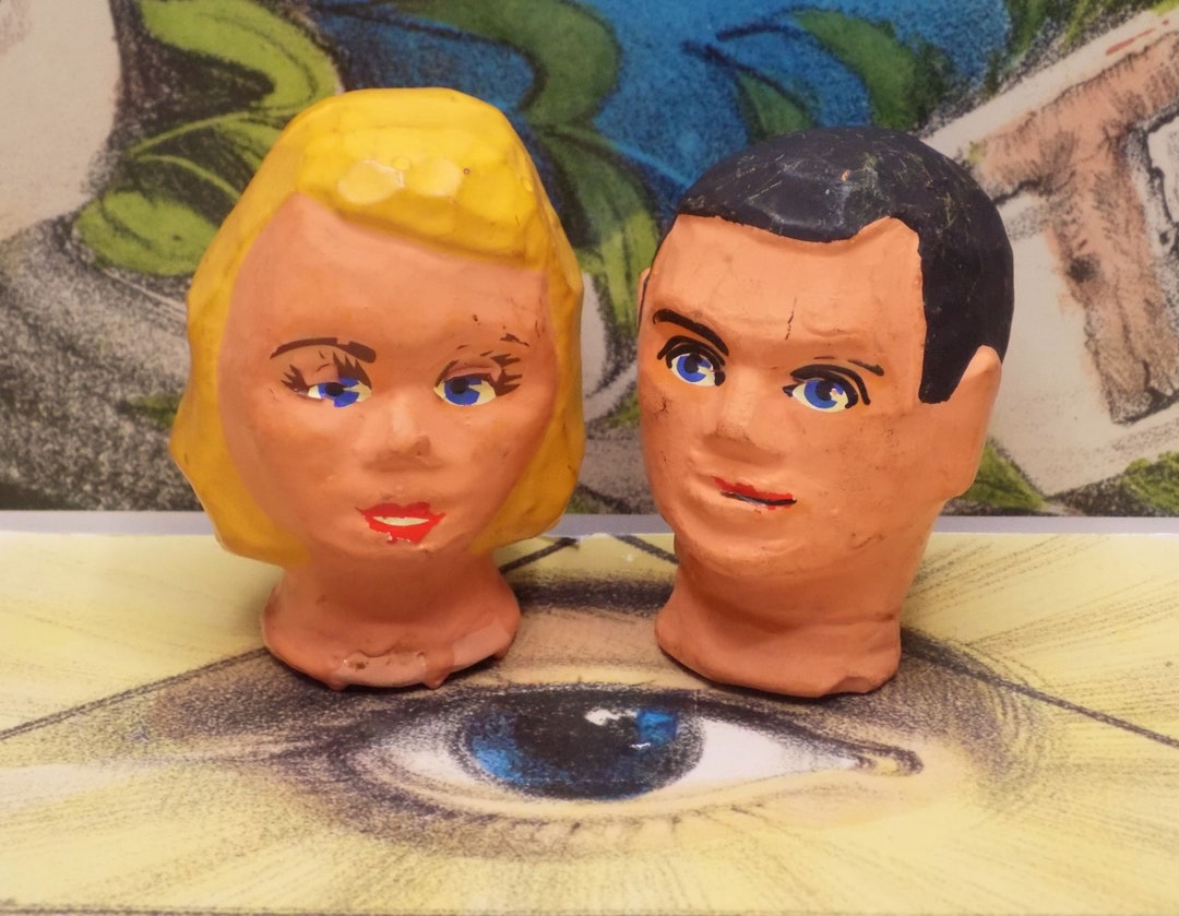 Primitive Vintage Puppet Heads Etsy UK