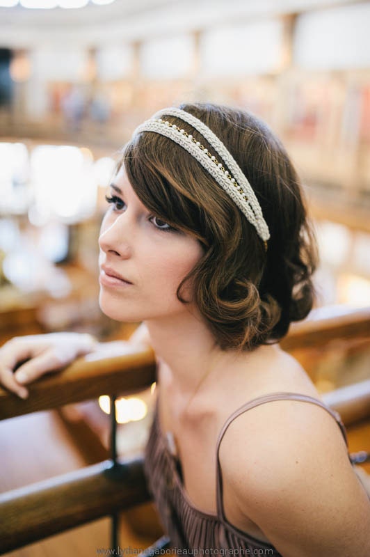 Empire Bridal Headpiece 1920s Flapper Eugenie Bee