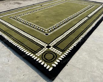 Hand Tufted Modern Rug , Soho Home Inspired Bayonne Green Area Rug Large Area Rug For Bedroom Living Room Office Carpet 5x8 8x10 9x12 Rugs