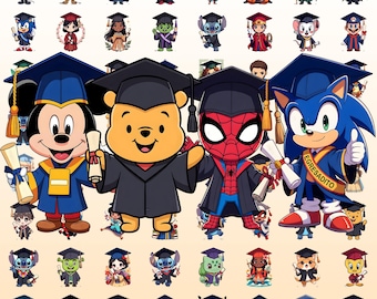Graduation Cartoon Charaktere PNG Clipart Bundle