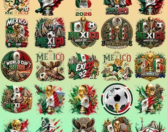 Mexiko WM 2026 Trophäe PNG, Fifa 2026 Mexiko Fußball digitaler Download, El Tri Fußball Sublimationsdesign, sofort druckfertige Datei