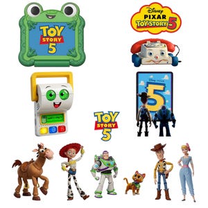 Nytt Toy Story 5 PNG-paket, Buzz Lightyear, Woody Jessie PNG, alfabet, Toy Story födelsedagströjadesign, Toy Story Clipart - Direktnedladdning bild 4