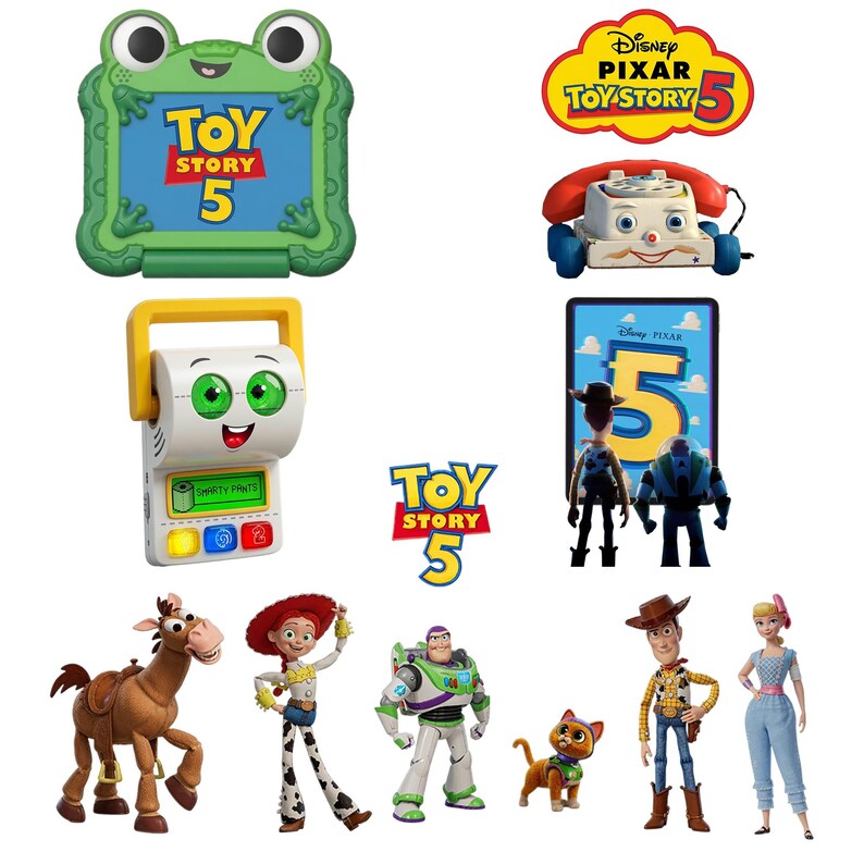 Nytt Toy Story 5 PNG-paket, Buzz Lightyear, Woody Jessie PNG, alfabet, Toy Story födelsedagströjadesign, Toy Story Clipart - Direktnedladdning bild 4