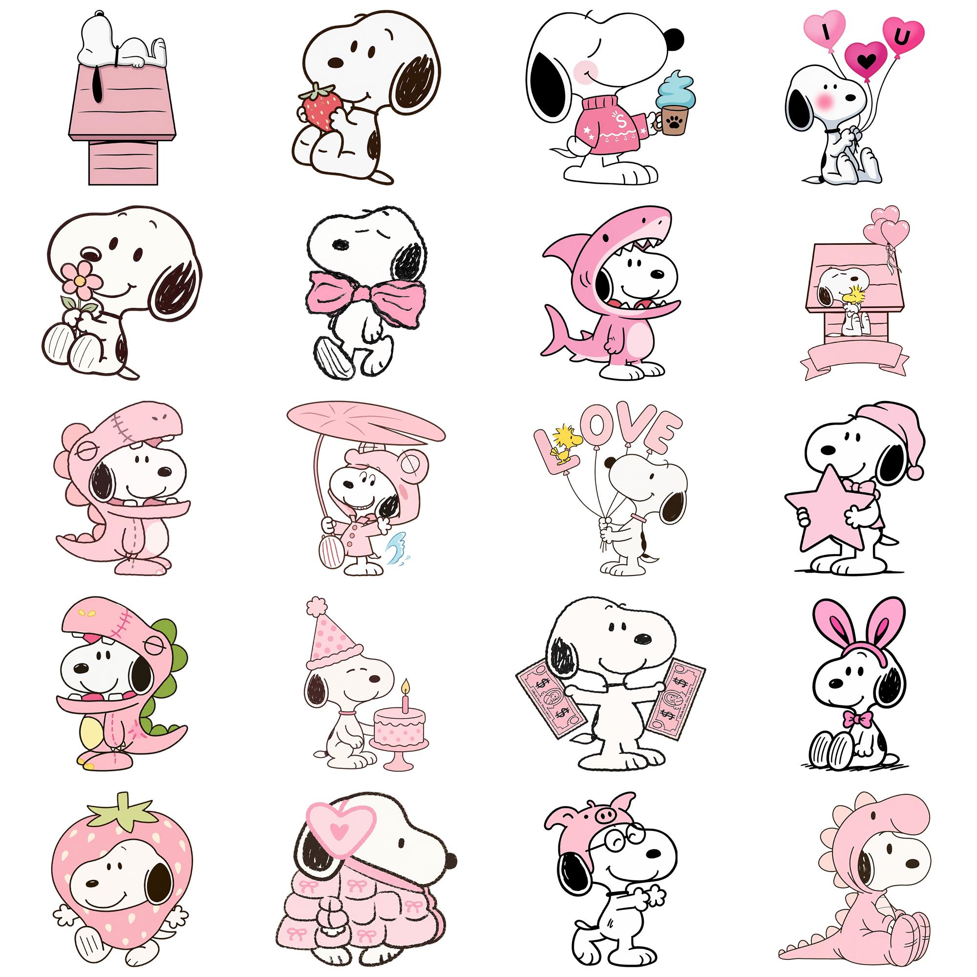 Snoopy Digital 70+ Pink Snoopy Digital Kit, Snoopy Clipart, Peanuts - Etsy