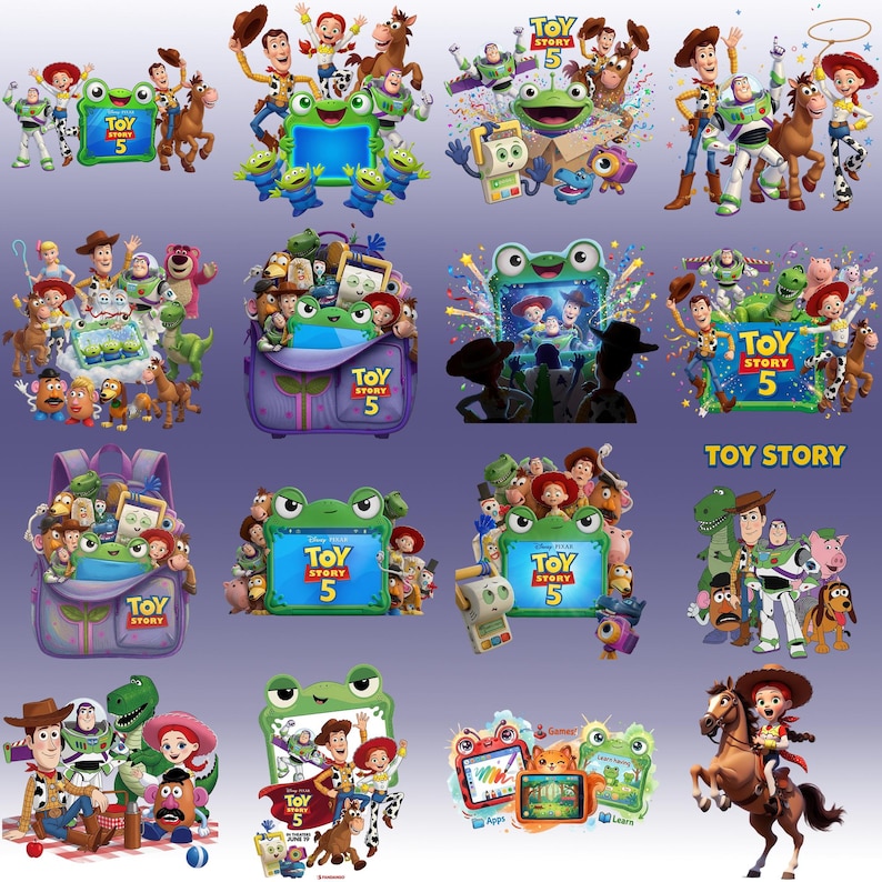 1000+New Toy Story 5 PNG Bundle,Buzz Lightyear,Woody Jessie PNG,Alphabet, Toy Story Birthday Shirt Design,Toy Story Clipart-Instant Download image 2