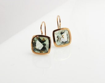 Green Amethyst Earrings