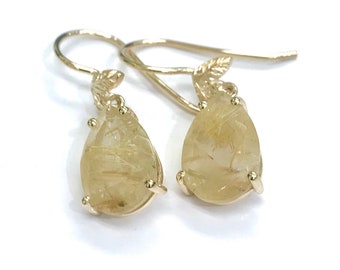 Rutilated quartz earrings
