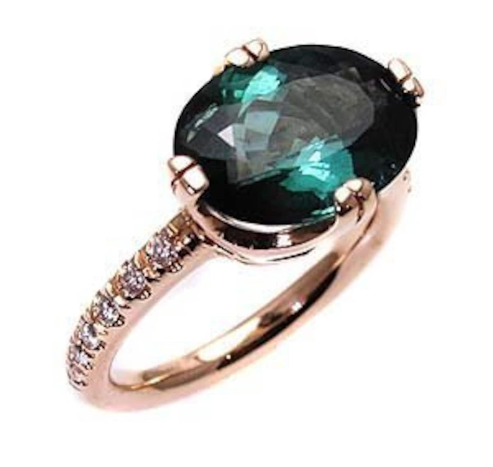 Green Tourmaline Ring Etsy