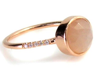 Pink Moonstone Ring