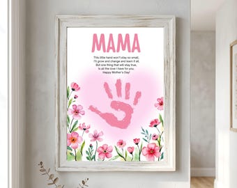 Mama Mother's Day Handprint Poem Art, Mother's Day Handprint Craft, 1st Mother's Day Gift, Mom Gift From Child, Baby Keepsake, Printable