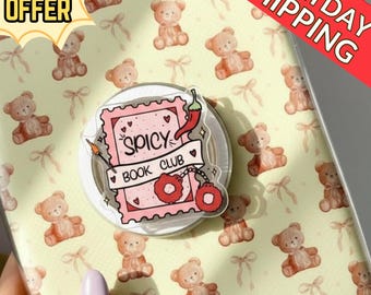 Spicy Book Club MagSafe - Soporte magnético para teléfono: Soporte para teléfono Booktok Reader, un bonito soporte romántico, regalo para amantes de los libros y lectores apasionados.