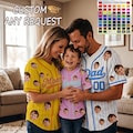 Custom Pinstripe Baseball Jersey with Photo, Personalized Name Number Face Shirt for Family Matching Mom& Dad , Birthday Gif for Baby Kids