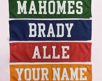 Custom Sew On Name Patch Embroidered Jersey Nameplate Personalized Football Uniform Name Tag