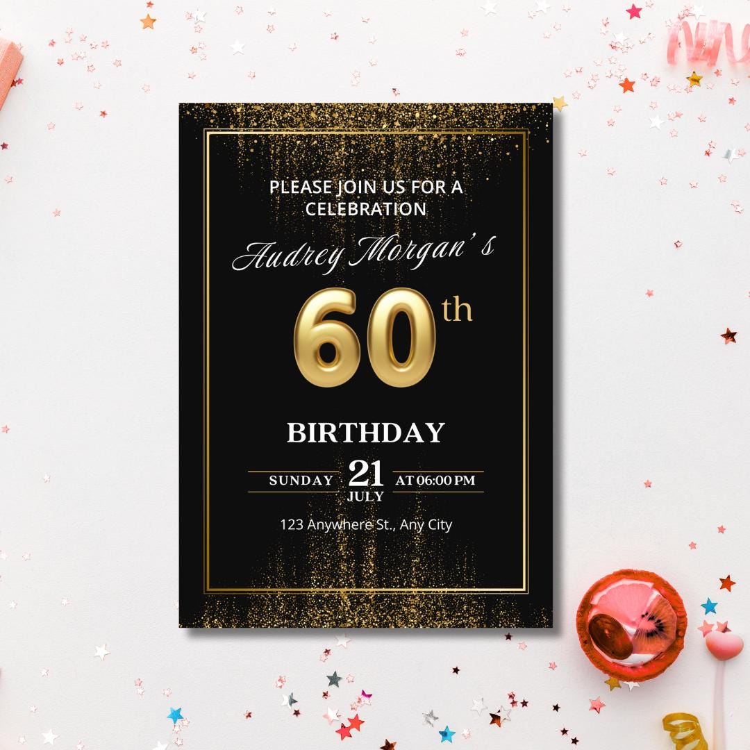 Milestone Birthday Invitation Template | Number Age Kids Party Invite ...