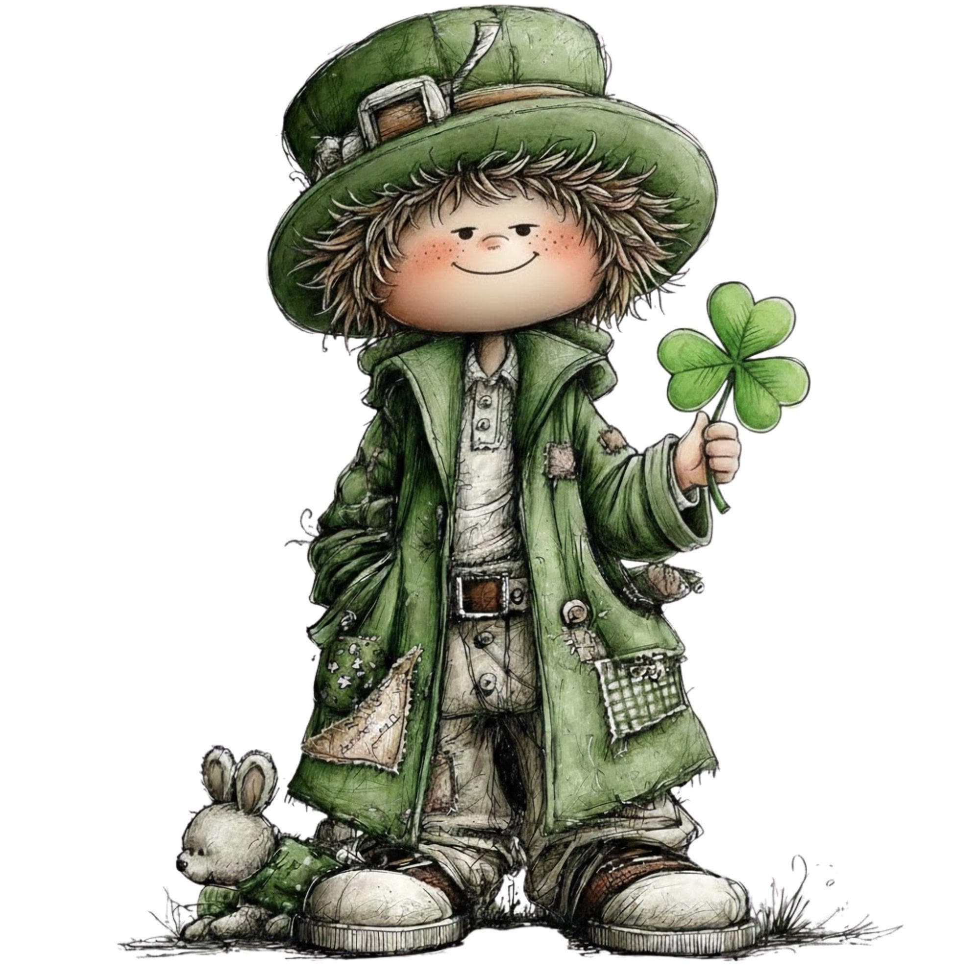 Whimsy Patrick 4 PNG Whimsical St. Patrick’s Day Leprechaun Boy Clipart – Cute Irish ...