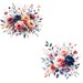 15 Watercolor Floral Bouquet PNG | Elegant Blush & Navy Flower Clipart ...