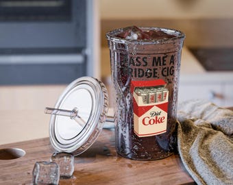 Pass Me A Fridge Cig Diet Coke Acrylic Cup with Straw, Tumblers, Diet Coke Lovers, Gifts For Her, Gag Gifts, Christmas Gifts