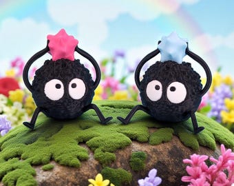 Susuwatari | Sitting Soot Sprite | 3D Printed Figure | Desk Buddy