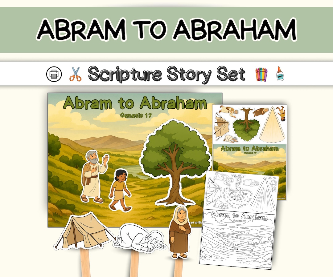 Abram to Abraham- Bible Story Visuals, Worksheets, and Crafts for ...
