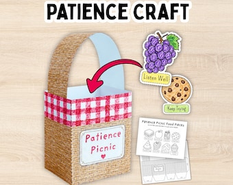 Patience Kid Activity Fruit of the Spirit 3D Craft for Christian Kid Printable Sunday School Lesson Galatians 5 Faith Based Church Activity
