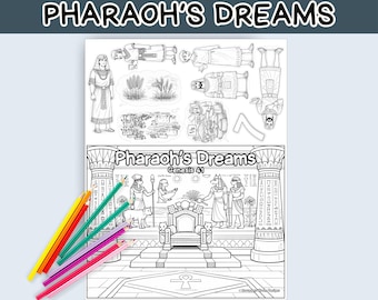 Joseph Interprets Pharaoh's Dreams - Bible Coloring Page and Craft - Genesis 41 Printable