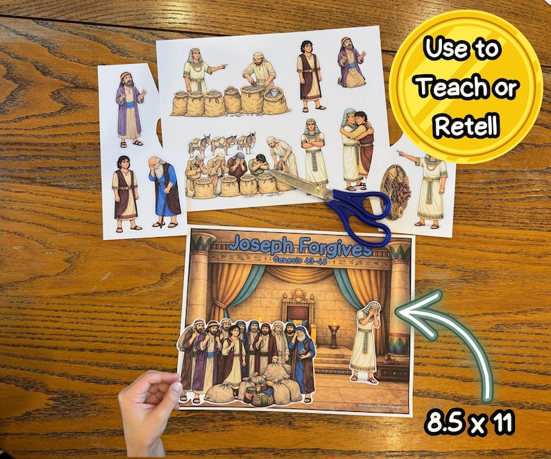 Joseph Forgives His Brothers - Bible Story Visuals, Worksheets, and ...