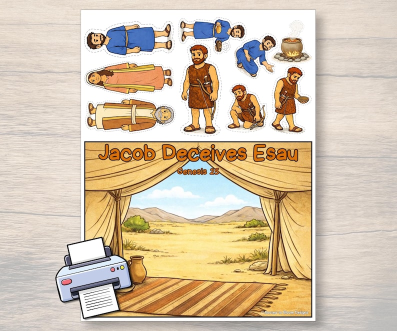 Jacob and Esau Printable Craft- Esau Sold His Birthright Bible Activity ...
