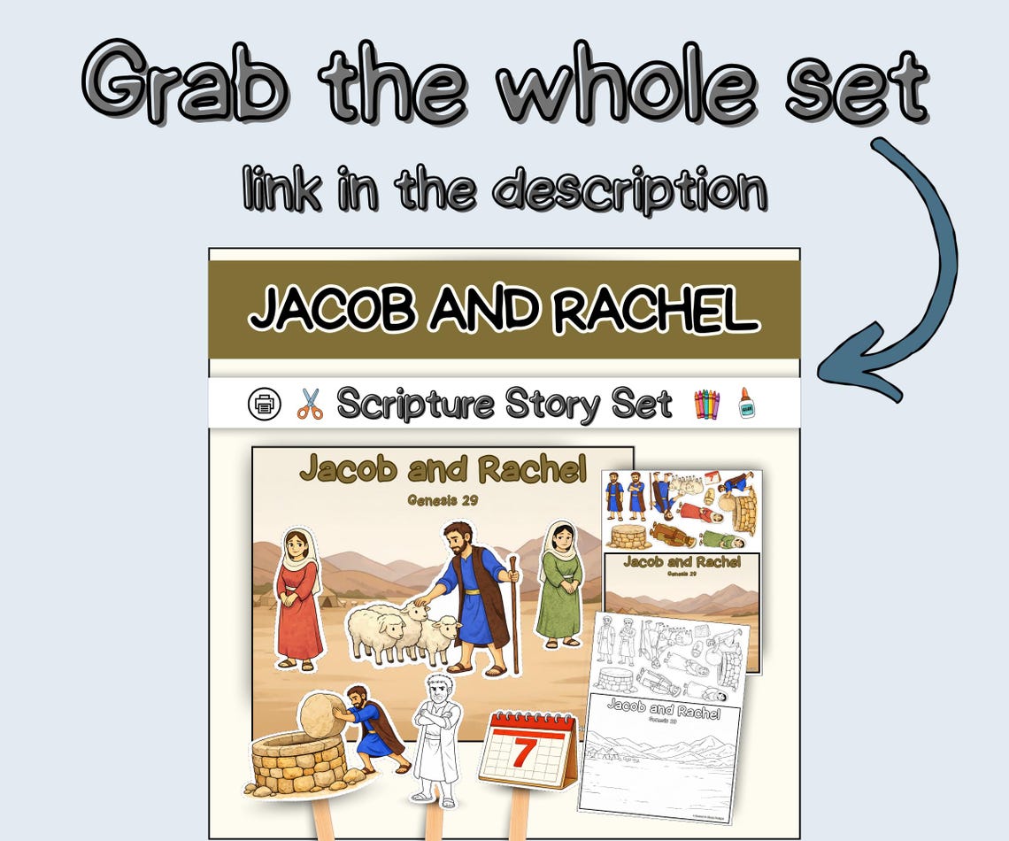 Jacob and Rachel - Bible Coloring Page and Craft - Genesis 29 Printable ...