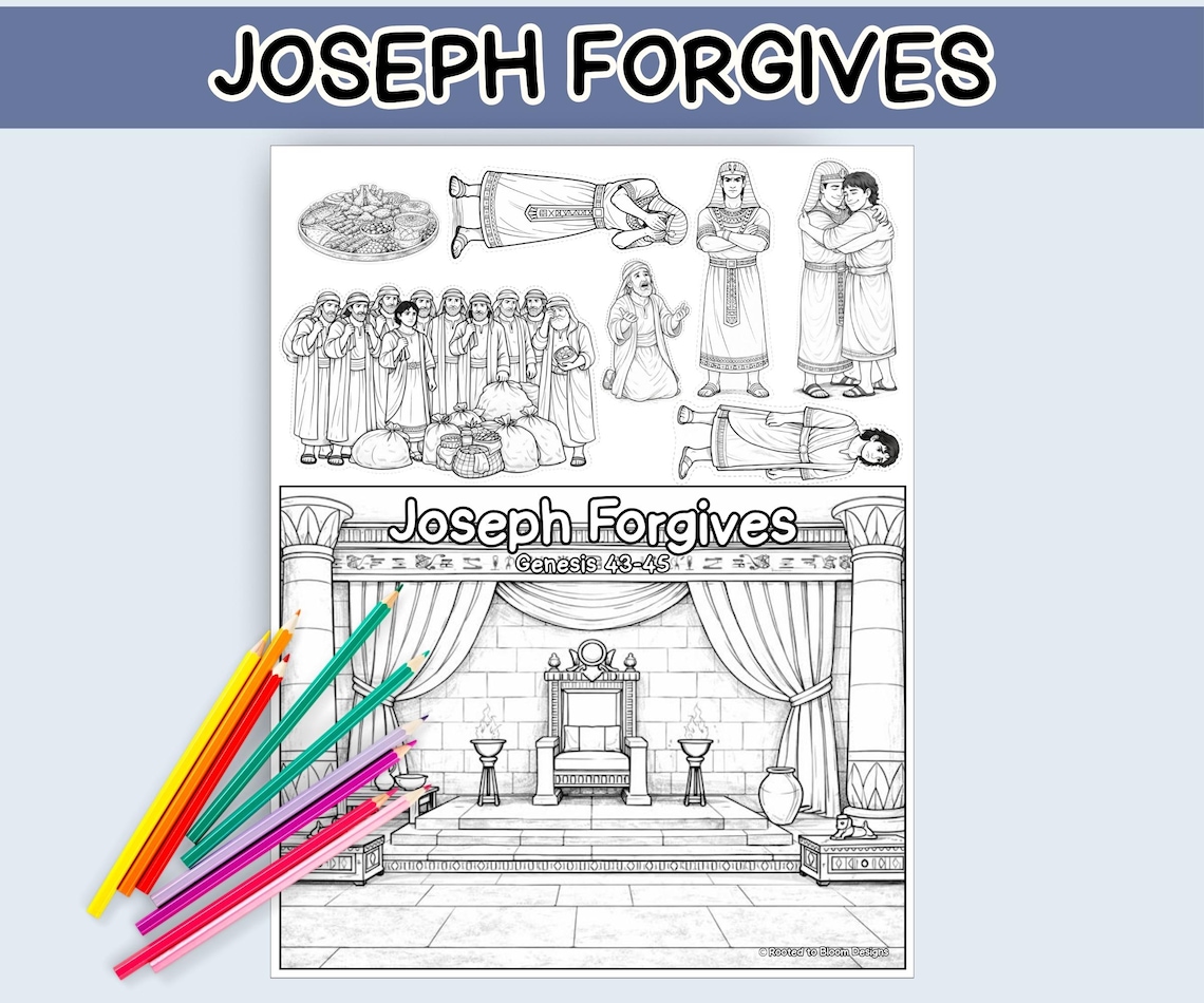 Joseph's Forgives His Brothers - Bible Coloring Page and Craft ...