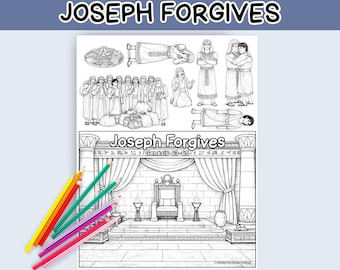 Joseph's Forgives his Brothers - Bible Coloring Page and Craft - Genesis 43-45 Printable