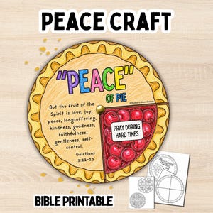 Fruit of the Spirit Peace Kids Activity Galatians 5 Bible Printable Spinner Craft Idea Homeschool Bible PDF Christian Faith Based VBS Craft