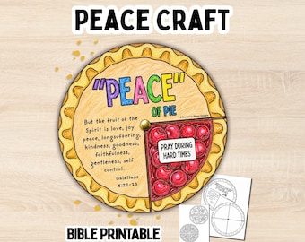 Fruit of the Spirit Peace Kids Activity Galatians 5 Bible Printable Spinner Craft Idea Homeschool Bible PDF Christian Faith Based VBS Craft