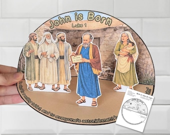 John is Born - 3D Printable Bible Scene- Luke 1 Craft