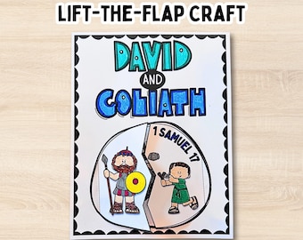 David and Goliath 3D Bible Craft for Kids Activity 1 Samuel 17 Faith Based Christian Kids Church Printable Homeschool Activity PDF Download