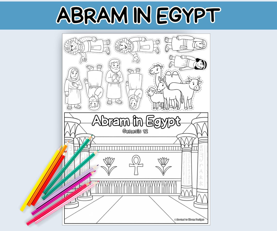 Abram in Egypt- Bible Coloring Page and Craft - Genesis 12 Printable - Etsy