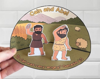 Kain och Abel - Utskrivbart 3D-pyssel - Första Moseboken 4