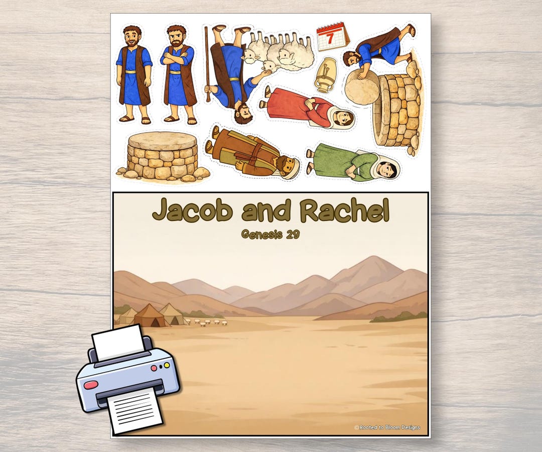 Rachel Craft Jacob Chooses Rachel Craft- Jacob Works 7 Years Bible Activity, Sunday ...