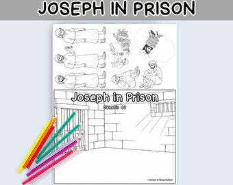 Joseph in Prison - Bible Coloring Page and Craft - Genesis 40 Printable