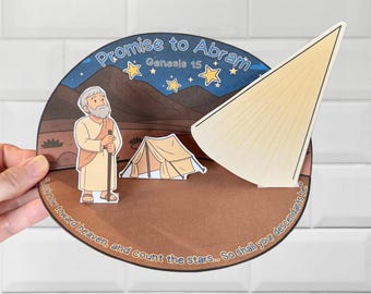 Guds löften till Abram - Utskrivbart 3D-pyssel - Första Moseboken 15 - Nation, land och välsignelselöfte